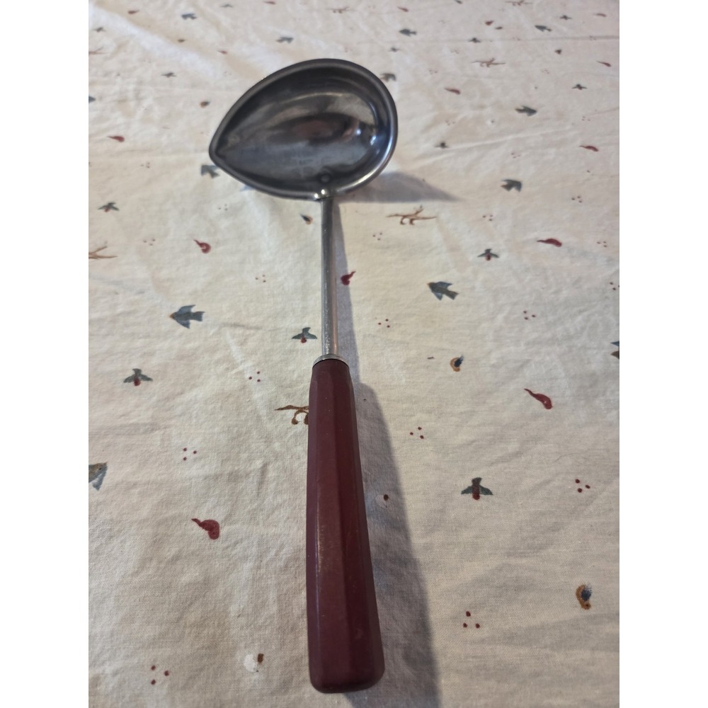 VTG 1950's Corona Red‎ Bakelite Handle Gravy Ladle Retro Serving Spoon Farmhouse